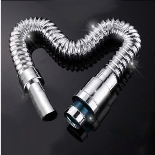 Retractable Sink Basin Washing Machine Drain Pipe Chrome Electroplated Drain Pipe For Bathroom Kitchen Basin Laundry Sink 1PC J3