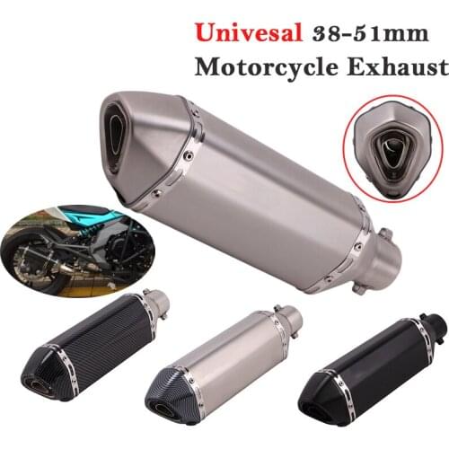 51mm Inlet Motorcycle Motorbike Exhaust Pipe Escape Left & Right Tail Muffler DB Killer For NMAX155 ER6N R15 FZ6 PCX125 MP3 DUKE