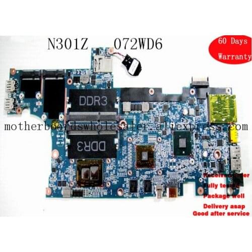 Replacement Laptop Motherboard For DELL N301Z Main board 72WD6 072WD6 Tested