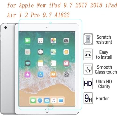 Screen Protector For New iPad 2018 9.7" Tempered Glass For New iPad Pro 9.7" 2018 Screen Protective Film For iPad Air 1 2 Glass