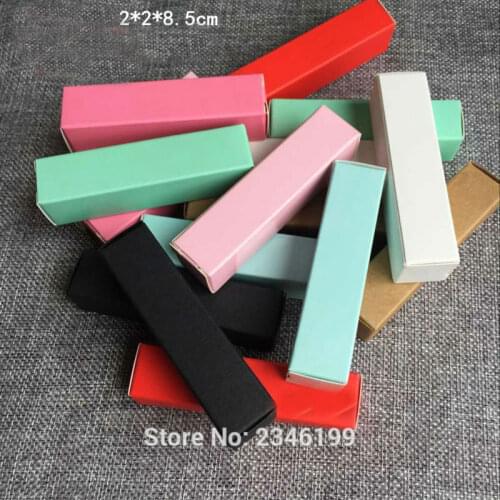 100pcs/lot Colorful Lipstick Tube Packing Box, Beauty Lip Balm Container Package Case