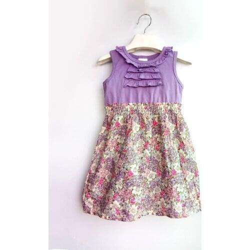 2019 Kids Girl Sleeveless Dress 2-6 Years Summer Girls Prined Flower Dresses Children Clothes Baby Cotton Princess Dress Outfits