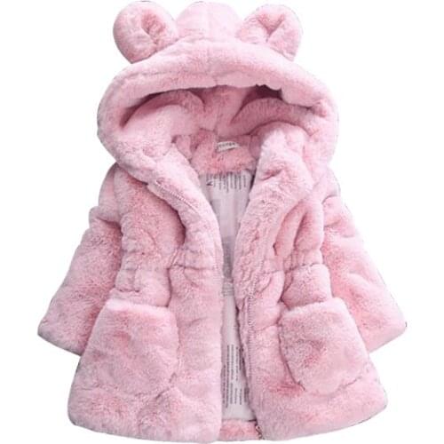 2020 Winter Baby Girl Clothes Faux Fur Fleece Coat Pageant Warm Jacket Xmas Snowsuit 18M-8Y Teenagers Outerwear Girls Clothes