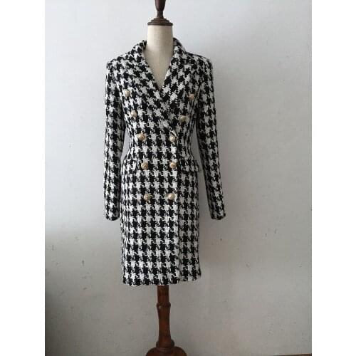 2021 New Plaids And Tweeds Jacket Summer Autumn Spring Sexy Evening Party Bodycon Wholesale Womens Clothing HL Black And White