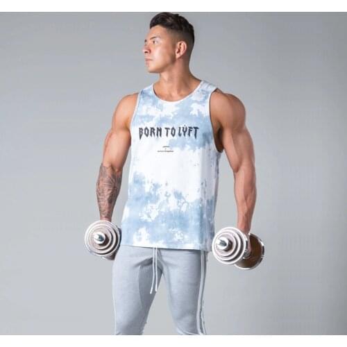 2021 new style Mens trend fashion camouflage tank shirt gym top fitness clothing sports vest sleeveless man bodybuilding clothes