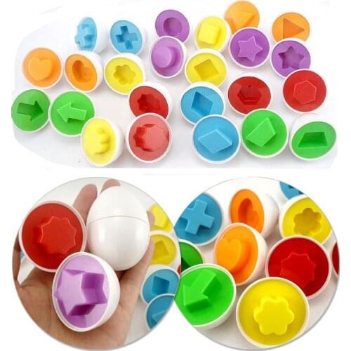6Pcs Eggs Learning Education Puzzle Toys Kids Mixed Shape Wise Pretend Puzzle Smart Baby Kid Learning Toys Tool Brain Games