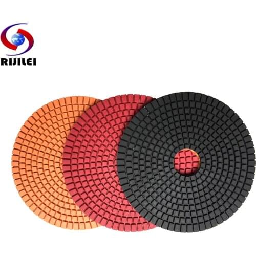 RIJILEI 6 Inch Diamond Polishing Pad for Granite or Concrete 150mm Flexible Wet Marble Grinding Discs Diamond Tool 6DS1