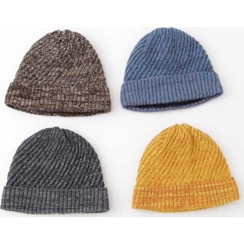 Free shipping High Quality Skullies Beanies Unisex knitted Bonnet Outdoor Striped Wool Fleece Warm Thick Winter Dome Couple Caps