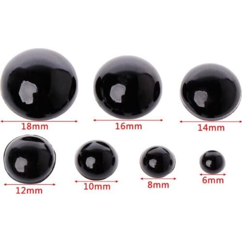 100pcs 6-18mm Black Plastic Safety Eyes For Bear Doll Animal Puppet Crafts Children Kids DIY Toys