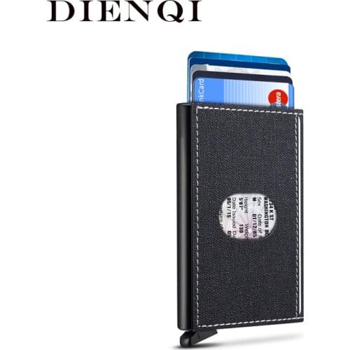 DIENQI Rfid Blocking Credit Card Holder Men Smart Wallet Aluminum Metal Business Bank Card Case Pocket CreditCard Cardholder