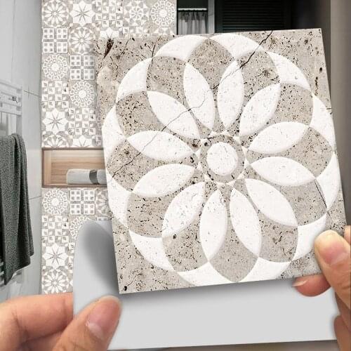 Hot-selling Ceramic Marble Tile Pattern Frosted PVC Stickers Simulation Waterproof Self-adhesive Wear-resistant Non-slip 20 PCS