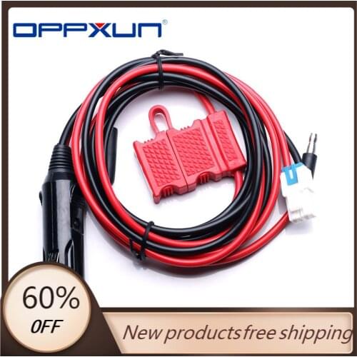 OPPXUN 12V Power Cable Cord for Hytera Car Radio HYT MD780 MD650 Mobile Walkie Talkie With Fuse Cigarette Lighter Plug