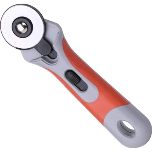 KAOBUY 45mm Orange Professional Rotary Cutter, Handheld Portable Comfort Rotary Roller Cutter For Crafting, Sewing, Patchworking