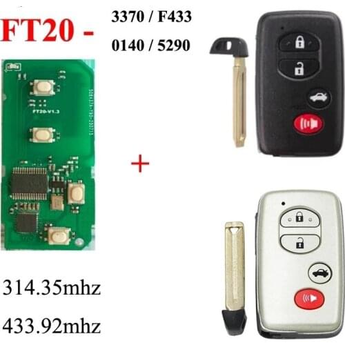 Lonsdor FT20-3370/F433/A433/​0140/5290 314/433MHz Car Smart Remote Key for Toyota/Crown/Prodo/Lexus 4D PCB Board work with K518