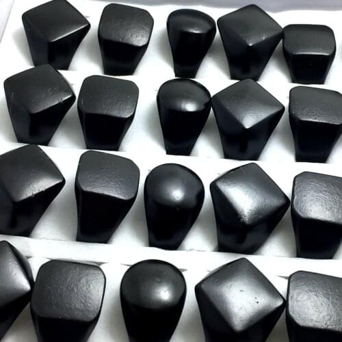 36pcs Geometric Pattern Round Square Rhombus Mix Black Alloy Rings Mens Punk Cool Jewelry Man Gift Hot Sale New Arrival