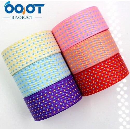 OOOT BAORJCT 176305 dot Printed grosgrain ribbon,garment accessories hair accessories material , DIY Handmade decoration