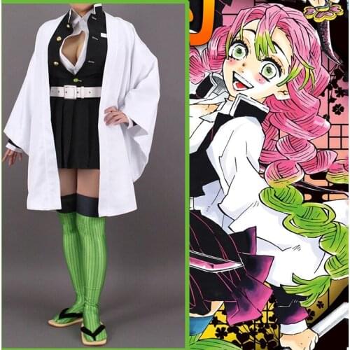 Anime Demon Slayer Kimetsu No Yaiba Cosplay Costumes Kanroji Mitsuri Cosplay Costume Halloween Kimono Cloth Blade Of Demon