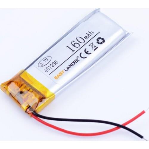401235 3.7V 160mAh Rechargeable Li-Polymer Li-ion Battery for MP3 audio Bluetooth headset dvr small speaker 381235 401135 041235
