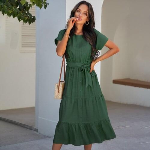 MEIYANGYOUNG Green Summer Dresses
