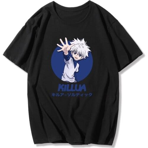 Fashion Harajuku T-Shirt Men Anime T Shirt Hunter X Hunter Killua Anime Tops Tees