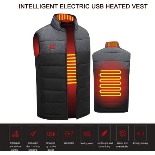 Men Heated vest Smart heating Cotton Vest USB Infrared Electric Heating Vest Women Outdoor Thermal Winter Warm Jacke Motorcycle