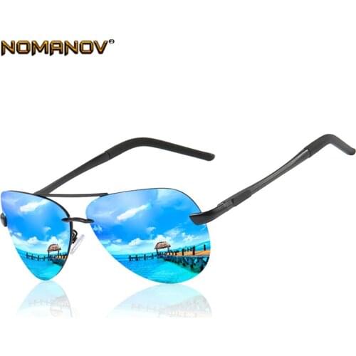 2019 Summer Style Al-mg Rimless Mirror Lenses Ultralight Polarized Sunglasses Men Women Polarized Sun Glasses Shopping Party