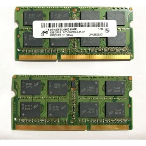 Micron RAMS DDR3 4GB 2RX8 PC3-10600S-9-10/11-FP Laptop memoria ddr3 4gb 1333 laptop memory DDR3 4GB 1333MHz 1.5V notebook ram