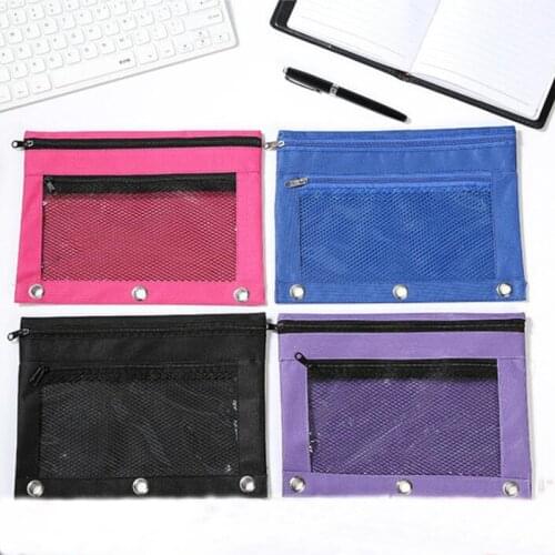 Simple Fabric Mesh Pencil Bag Office Student Pencil Cases School Supplies Pen Box Astuccio Scuola Pencils Pouch Stationery