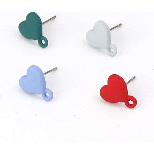Vintage Heart Stud Earrings Zinc Based Alloy Metal Earrings For Women Diy Jewelry Earrings Accessories, 10 PCs