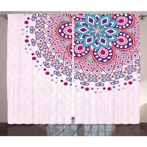 Mandala Curtains Ethnic Ornamental Figure Meditation Spiritual Zen Boho Style Print Living Room Bedroom Window Drapes