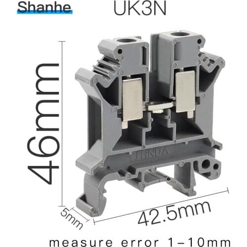 UK-3N DIN rail universal class Terminal blocks lug plate Wiring row