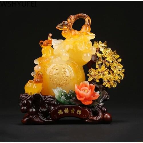 LUCKY FORTUNE GOURD ANIMAL STATUE ORNAMENTS RESIN SCULPTURE CRAFTS HOME WINE CABINET DECORATION ACCESSORIES MOVE WEDDING GIFTS