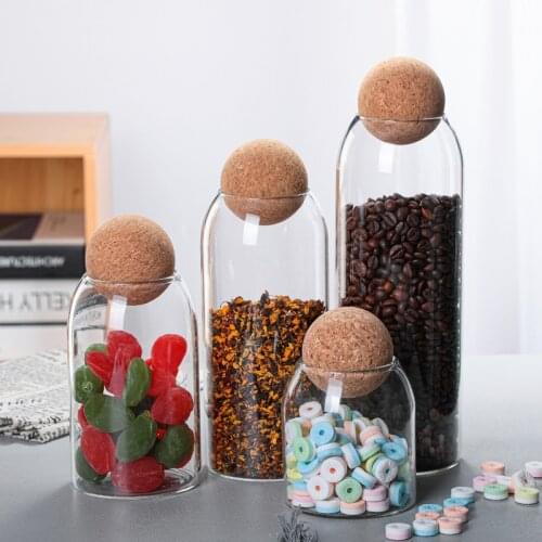 Ball cork lead-free glass jar with lid bottle storage tank sealed tea cans cereals transparent storage jars coffee contains