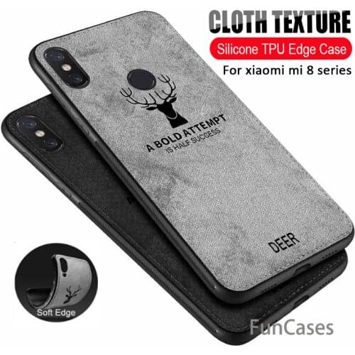 Cloth Deer Phone Case For xiaomi mi 8 lite mi 8 pro Explorer Case Cloth Deer Cover On Xiomi mi8 se xiomi 8 Back Cover Coque Capa