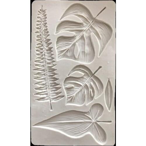 Tropical Theme Cake Decorating Tool Palm Leaves Silicone Mold Clay Fondant Mold DIY Candy Sugar Cookies Chocolate Mold Baking