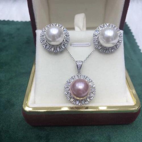 Unique 925 Sterling Silver Pendant Earrings Mountings Findings Base Jewelry Set Mounts Settings Parts for Pearls Beads Crystal