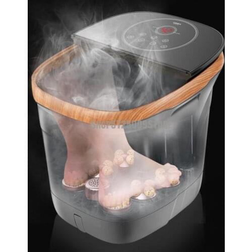 Foot Bath Full Automatic Heating Massage Foot Wash Basin Deep Soaking Bucket Fumigation Bubble Three In One
