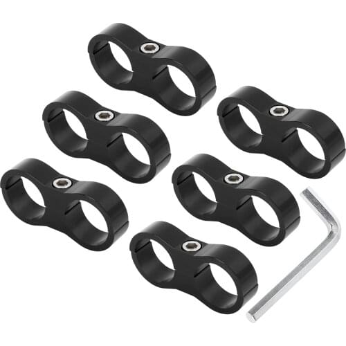 X Autohaux 4pcs/6pcs An4 An6 An8 An10 An12 11/14/16/19/24mm Hose Separator Clamp Fitting Adapter with Wrench for Car