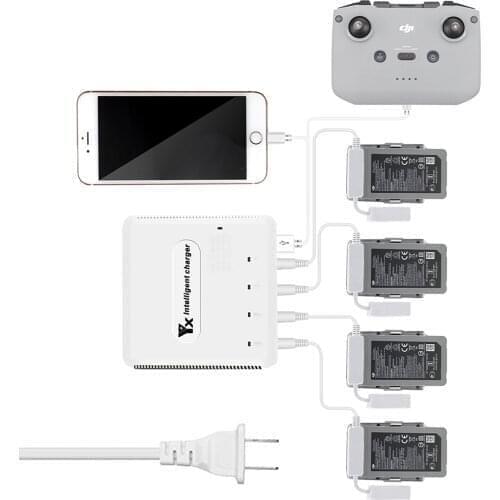 6 in 1 Mavic Air 2 drone Battery Charger with USB Charge Port Remote Control Charging for DJI Mavic Air 2 drone