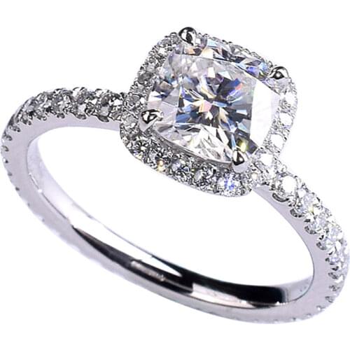 Exquisite Square Diamond Women Ring Sterling Silver 925 Elegant Engagement Wedding Original Design Attractive Charm Fine Jewelry