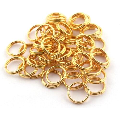 10mm Gold Key Rings Iron Key Chains Jump Rings Round Replacement DIY accessories Jewelry Purse Handbag Earring Necklace Hardware