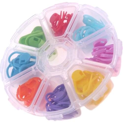 104pcs/Box 8 Colors Knitting Accessories Crochet Locking Stitch Markers Needle Clip Hook with box