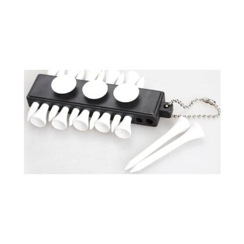 12pcs 54mm white wood golf Tee and 3pcs plastic 20mm white ball marker holder and sleeper