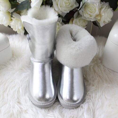 2019 Fashion Top Quality Woman Snow Boots Genuine Sheepskin Leather Women Boots 100% Natural Fur Warm Wool Winter Boots Shoes
