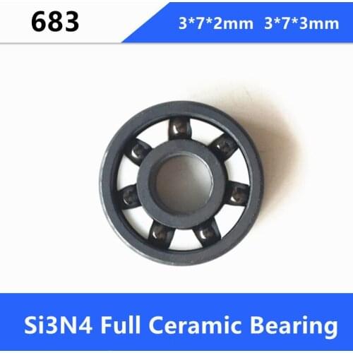 4/10pcs 683 3*7*2mm/3*7*3m Full SI3N4 ceramic bearing full Ceramic bearings silicon ceramic deep groove ball bearing