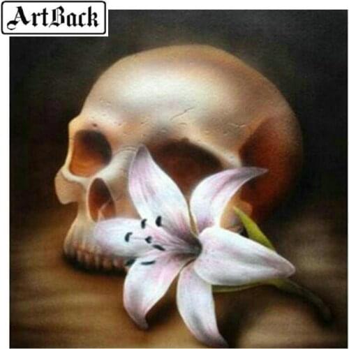 5D diamond painting skull flower lily rhinestone mosaic brand new arrival 3d full square diamond embroidery craft gift