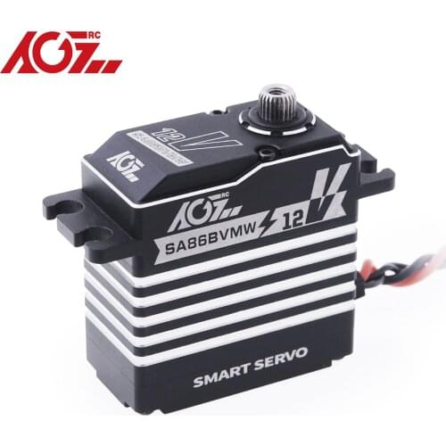 AGFRC SA86BVMW 12V 60KG 0.120Sec High Torque Steel Gears Waterproof Programmable 3S Smart Servo for R/C Crawler Cars, Airplanes