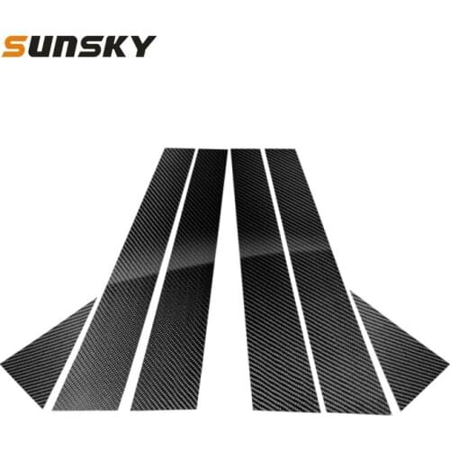 Car Carbon Fiber B Pillar Decorative Sticker for Audi Q5 A6 2012-2018 A4 A3 A4L, Left and Right Drive Universal