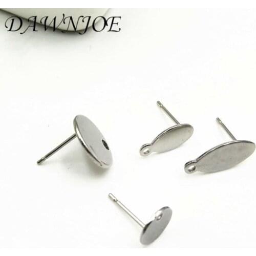 DAWNJOE 30 pcs/lot Stainless Steel Polygonal Fashion Stud Earrings Base DIY Making Drop Ear Earrings Finding Jewelry Finding