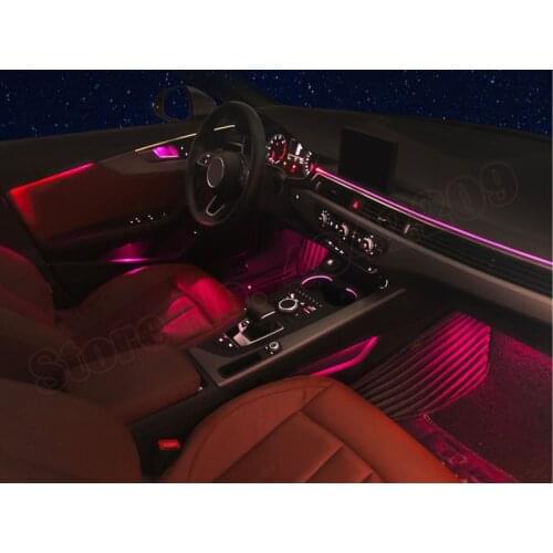 30 Colors Set Decorative Dashboard LED Atmosphere Lamp illuminated Strip Neon Ambient Light For Audi A4 B9 2017-2019 MMI Control